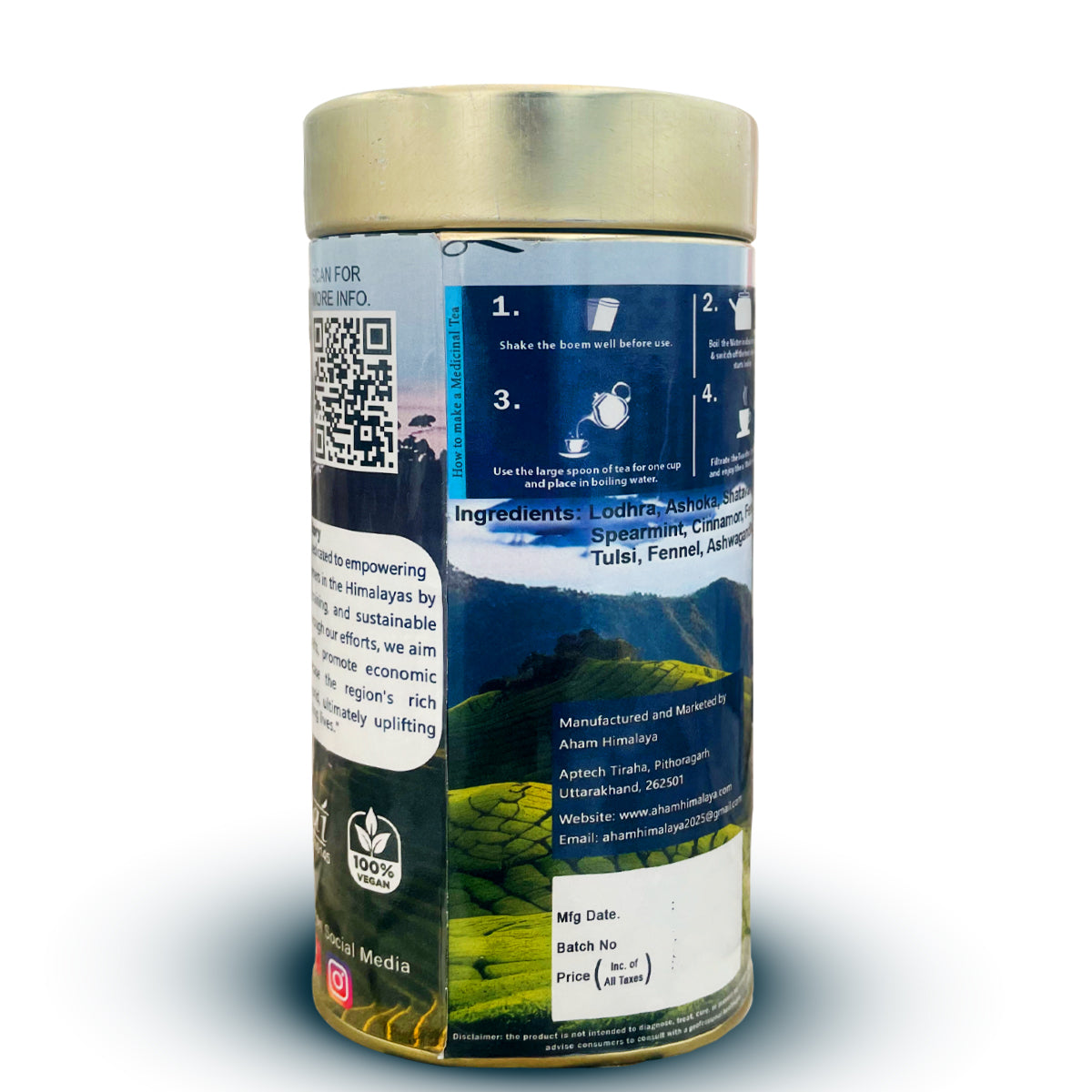 AHAM HIMALAYA Women's Health Tea| PCOS/PCOD relief Tea for women| Tea for hormonal balance and better period cycle| Reduce facial hair & Herbal Tea| Caffeine Free Tea| 70Gm