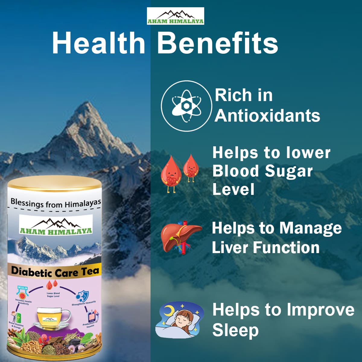 Best Tea for Diabetic Care, Rich in Antioxidants, Lower Blood Sugar level, Manage Liver Function, Improve Sleep