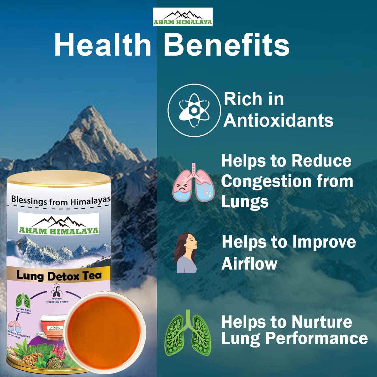 Buy Best Lung Detox Tea for Lungs, Lung Cleansing Tea, clear lungs tea, Improve Airflow, Nurture Lungs, Rich in Antioxidants