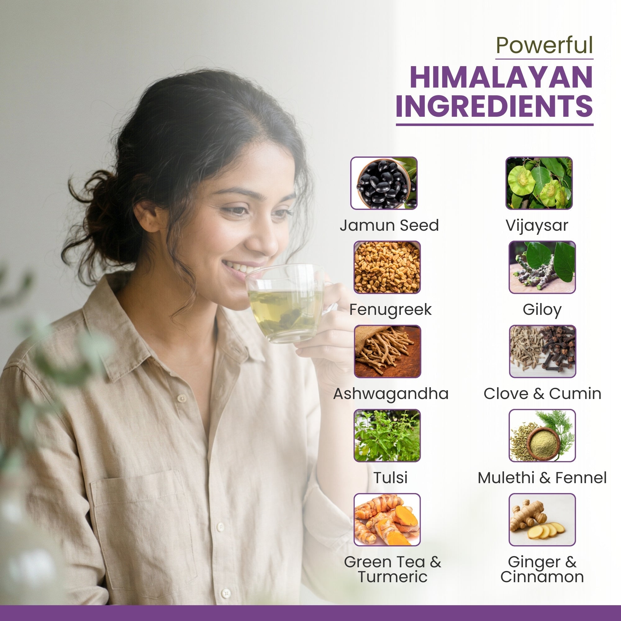 Aham Himalaya Anxiety Relief Herbal Tea | Stress Relief Tea with Blue Pea, Chamomile, Lavender, Ashwagandha & Tulsi | Calming Tea for Relaxation, Better Sleep & Mood Balance | Ayurvedic Herbal Infusion | 70g - Natural Organic Himalayan Products