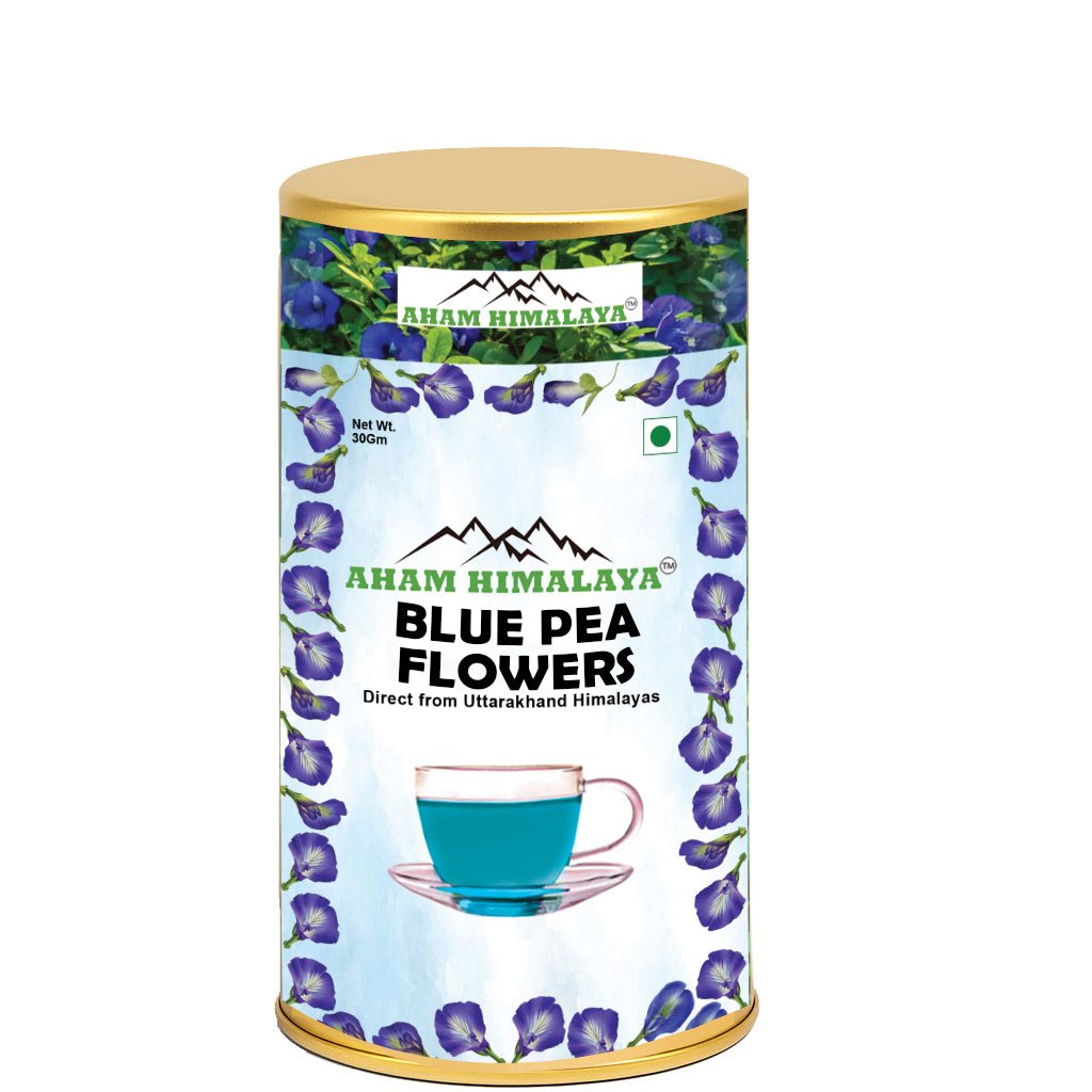 AHAM HIMALAYA Butterfly Pea Dried Flowers (50gm) Plant Based | SUPER ANTIOXIDANT | Aparajita - Shankhpushpi | Flower Based - Herbal Tea - Caffeine Free - Detox body - Natural Organic Himalayan Products