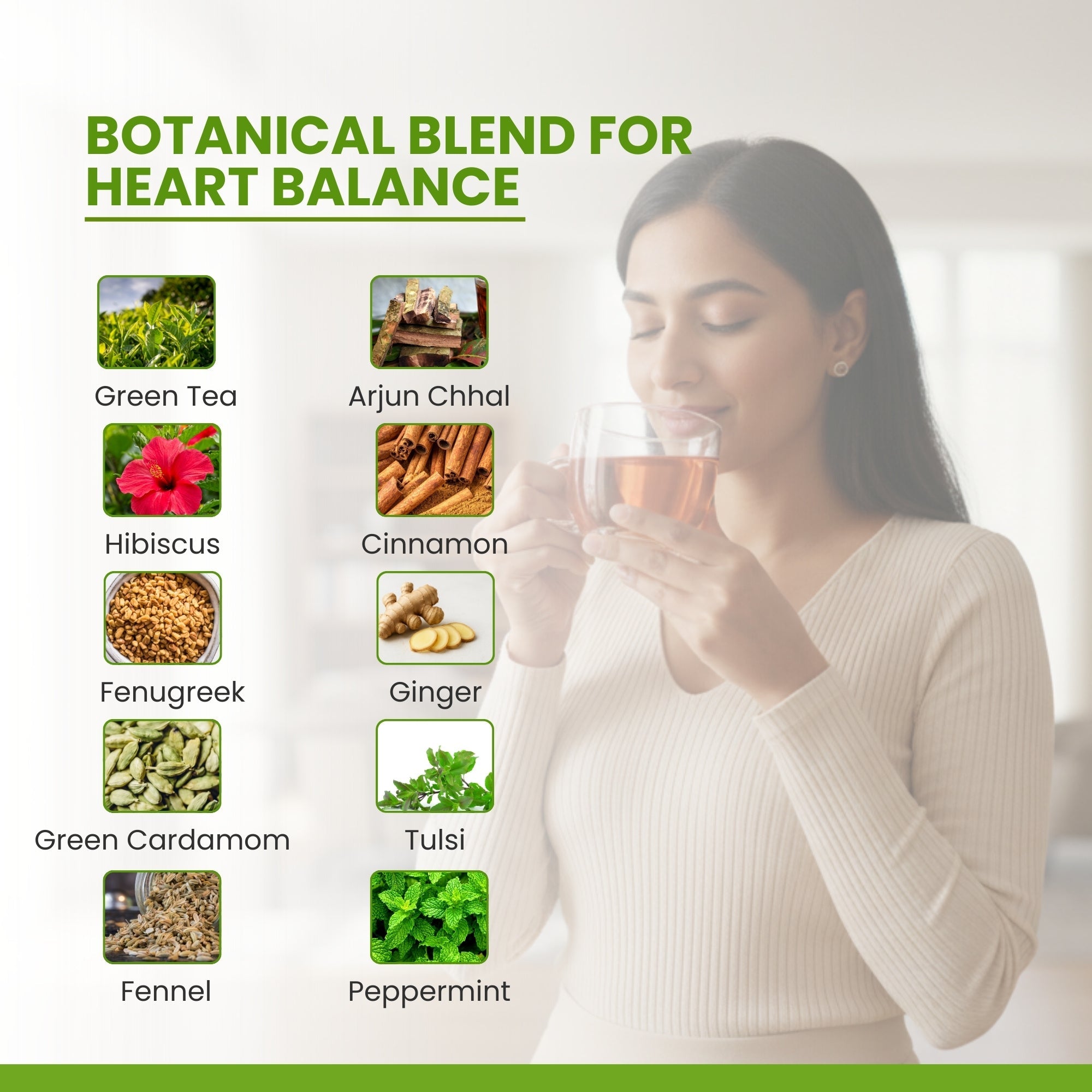 Aham Himalaya Cholesterol Care Herbal Tea | Green Tea, Hibiscus, Arjun Chaal, Cinnamon & Fenugreek Blend | Supports Heart Health, LDL Reduction & Detox | Ayurvedic Herbal Infusion | 100g - Natural Organic Himalayan Products