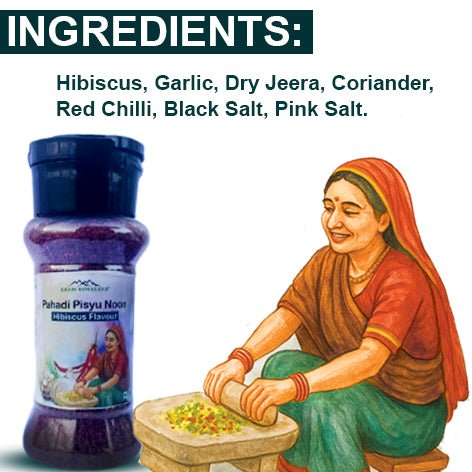 AHAM HIMALAYA Flavoured salt with Hibiscus| Tangy Taste| Good for Digestion | 70Gm Hibiscus Flavoured Salt - Natural Organic Himalayan Products