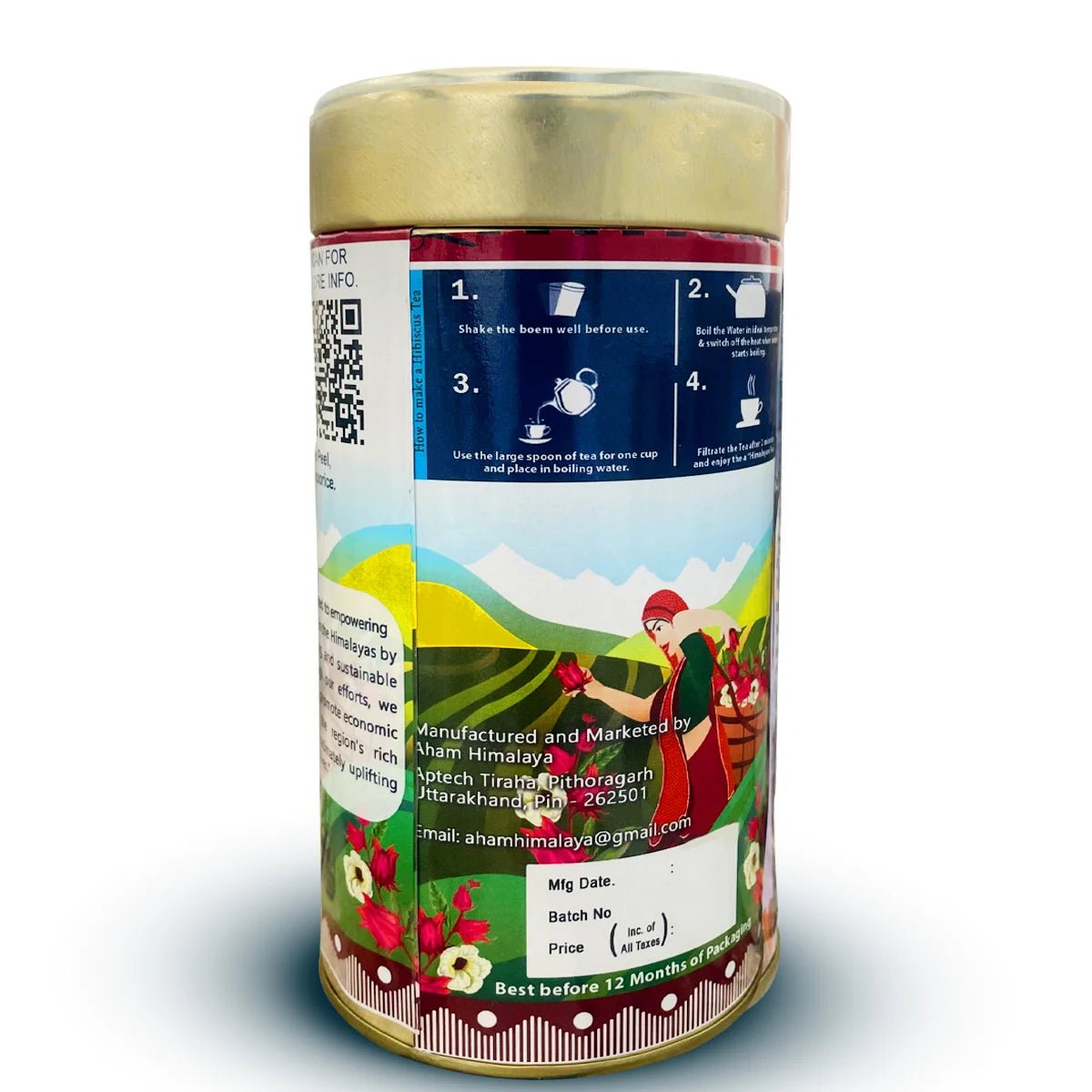 AHAM HIMALAYA Hibiscus Infusion with Orange Flavour| Orange Hibiscus Infusion| Skin Glow Enhancing | Rich in Vitamin C| Orange Peels| Tangy Flavour| Flower Based Tea| 70gm Loose Leaves - Natural Organic Himalayan Products