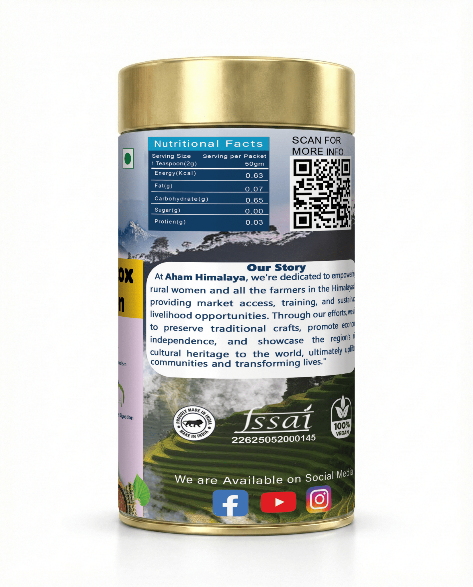 Aham Himalaya Himalayan Detox Kahwa Tea | Noon Chai Herbal Infusion with Green Tea, Giloy, Tulsi & Ashwagandha | Detox Tea for Immunity, Digestion & Weight Management | Kashmiri Kahwa | 70g - Natural Organic Himalayan Products