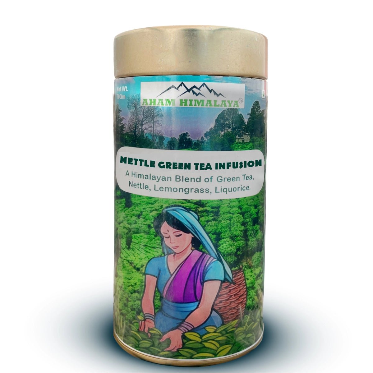 AHAM HIMALAYA Himalayan Nettle Green Tea Infusion (70gm) Supports Uniary Health and Reduces Inflammation, stree and Anxiety Boosting Metabolism - Natural Organic Himalayan Products