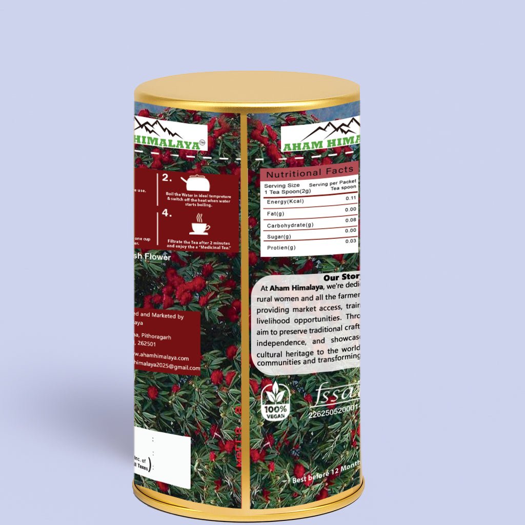AHAM HIMALAYA Rhododendron Buransh Flowers (70gm) Pure Dried Flower Blend for weight lose and Natural Detox, Caffeine - Free, Antioxidant - Rich, Eco Friendly Packets - Natural Organic Himalayan Products