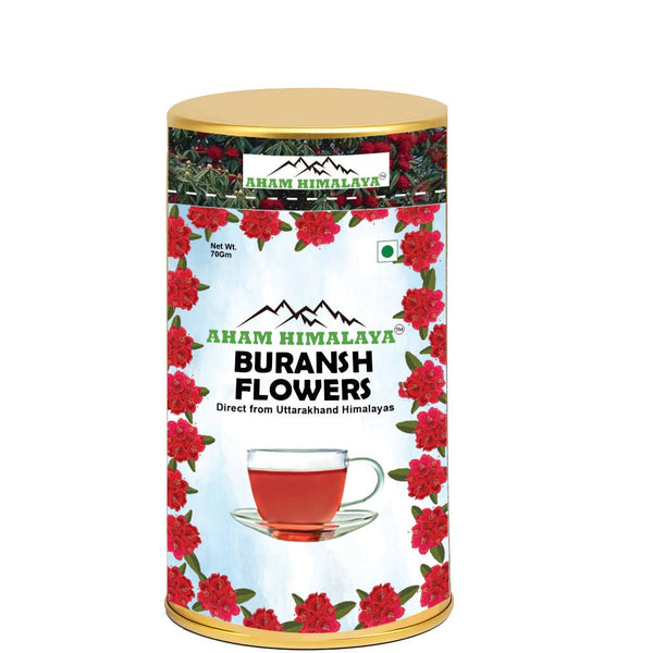 AHAM HIMALAYA Rhododendron Buransh Flowers (70gm) Pure Dried Flower Blend for weight lose and Natural Detox, Caffeine - Free, Antioxidant - Rich, Eco Friendly Packets - Natural Organic Himalayan Products