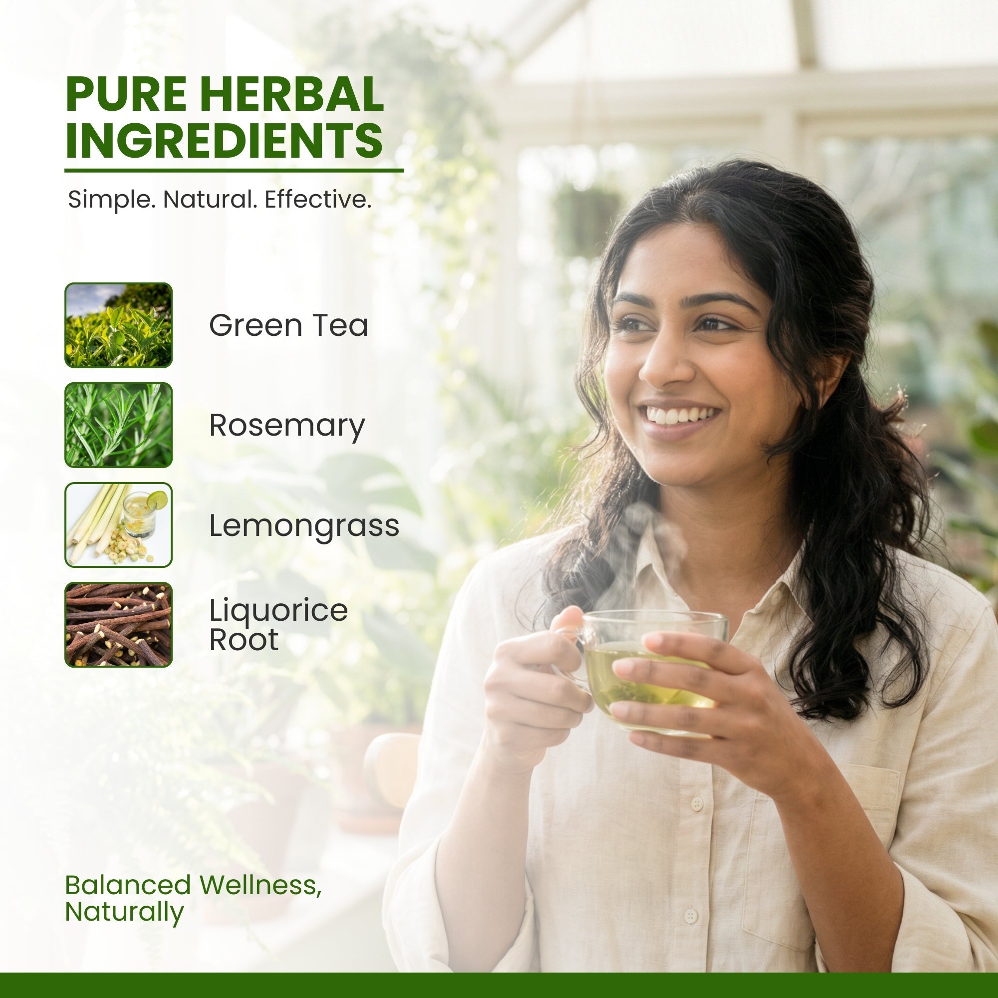 AHAM HIMALAYA Rosemary Green Tea 50 Cups | Green Tea for Glowing Skin | Rosemary for Weight Management | Pure Detox Tea & Digestive | Supports Hair Growth | Weight Loss Tea| - Natural Organic Himalayan Products