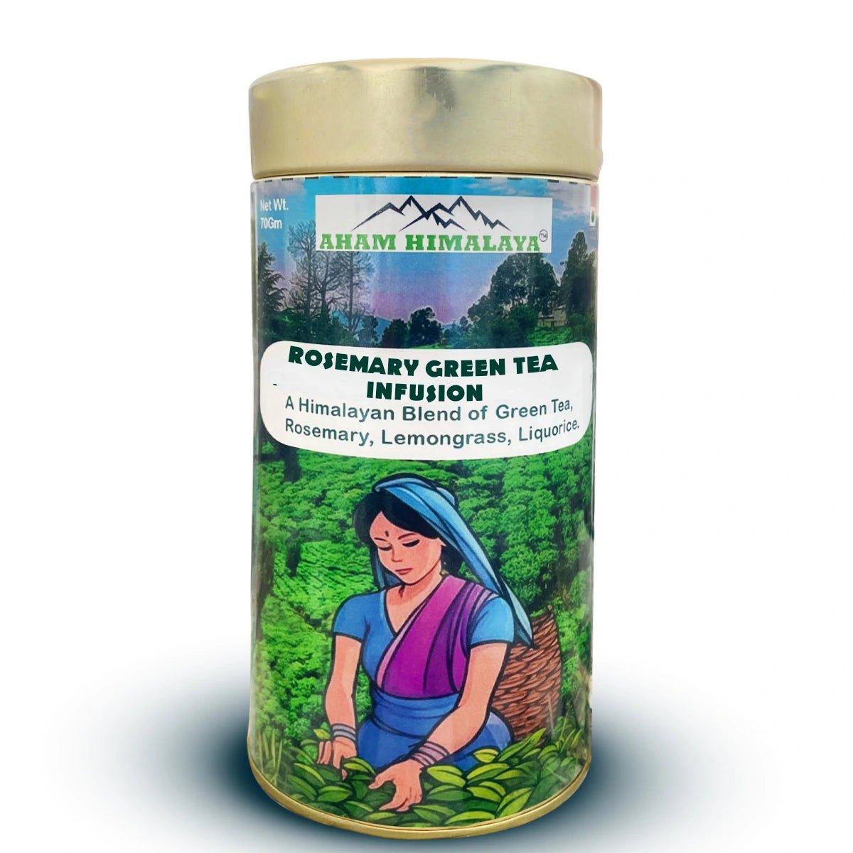 AHAM HIMALAYA Rosemary Green Tea 50 Cups | Green Tea for Glowing Skin | Rosemary for Weight Management | Pure Detox Tea & Digestive | Supports Hair Growth | Weight Loss Tea| - Natural Organic Himalayan Products