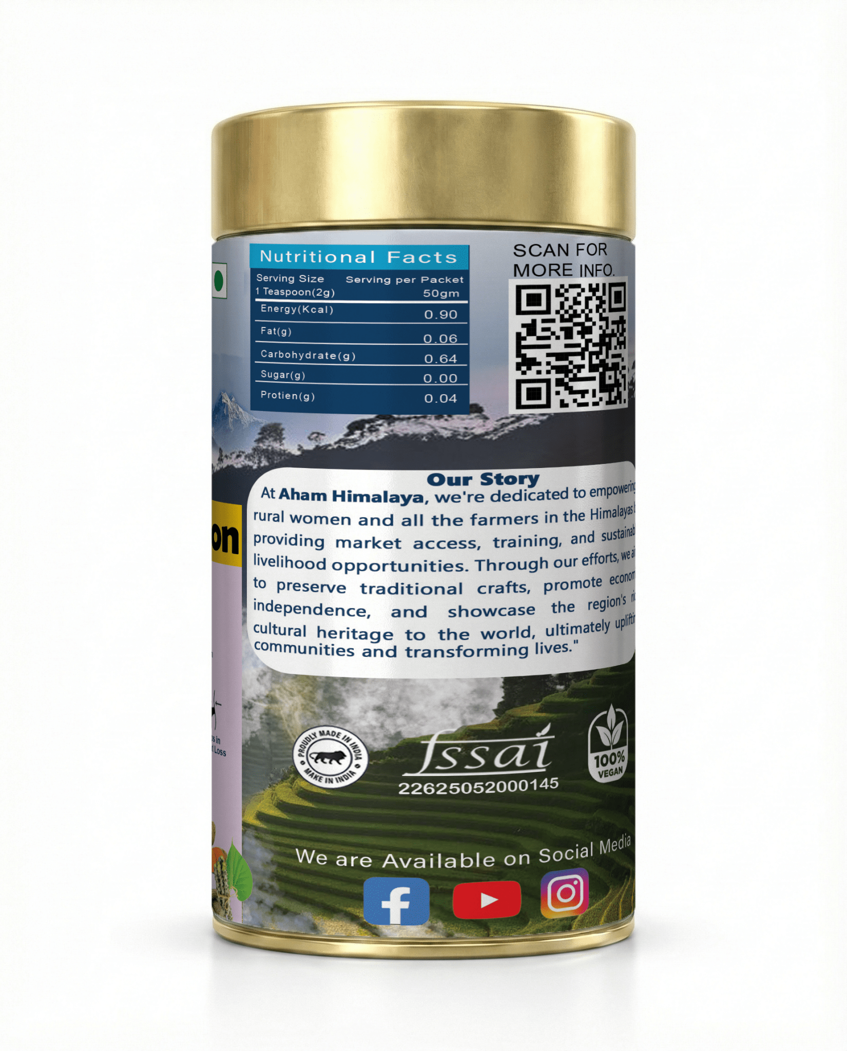 Aham Himalaya Weight Loss Herbal Tea | Fat Burning Tea with Oolong Tea, Tulsi, Ginger & Cinnamon | Belly Fat Reduction, Metabolism Booster & Detox Tea | Ayurvedic Slimming Tea | 70g - Natural Organic Himalayan Products