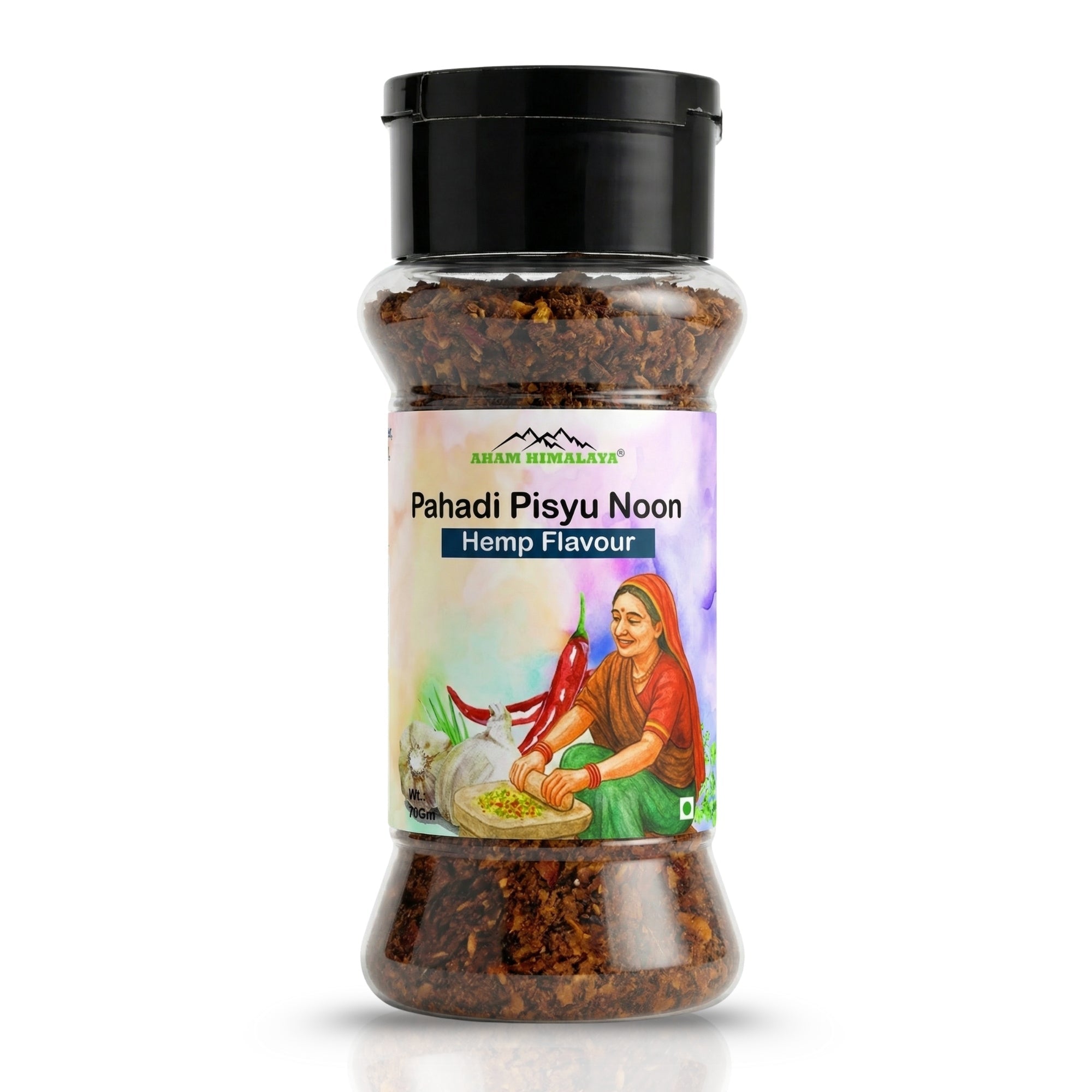 AHAM HIMALAYA's Himalayan Hemp (BhangDana) Seeds Flavoured Salt 70gms | Nutty & Mineral - Rich Blend - Natural Organic Himalayan Products