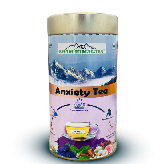 AHAM HIMALAYA Sleep and Anxiety Tea for Good Sleep| Stress relief Tea| Blend of Chamomile & Lavender for better sleep|Helps in Insomnia at night time sleep| 70Gm