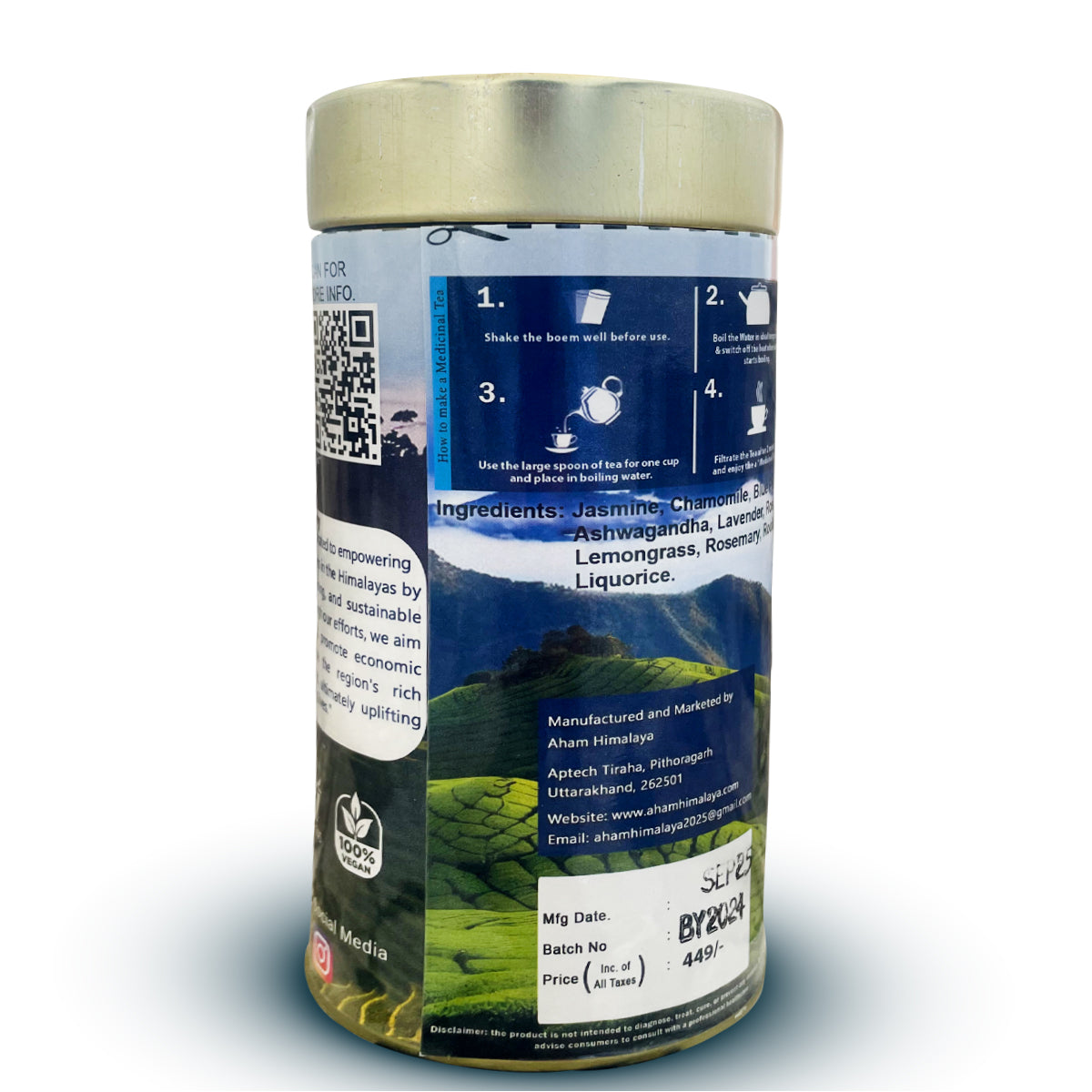 AHAM HIMALAYA Sleep and Anxiety Tea for Good Sleep| Stress relief Tea| Blend of Chamomile & Lavender for better sleep|Helps in Insomnia at night time sleep| 70Gm