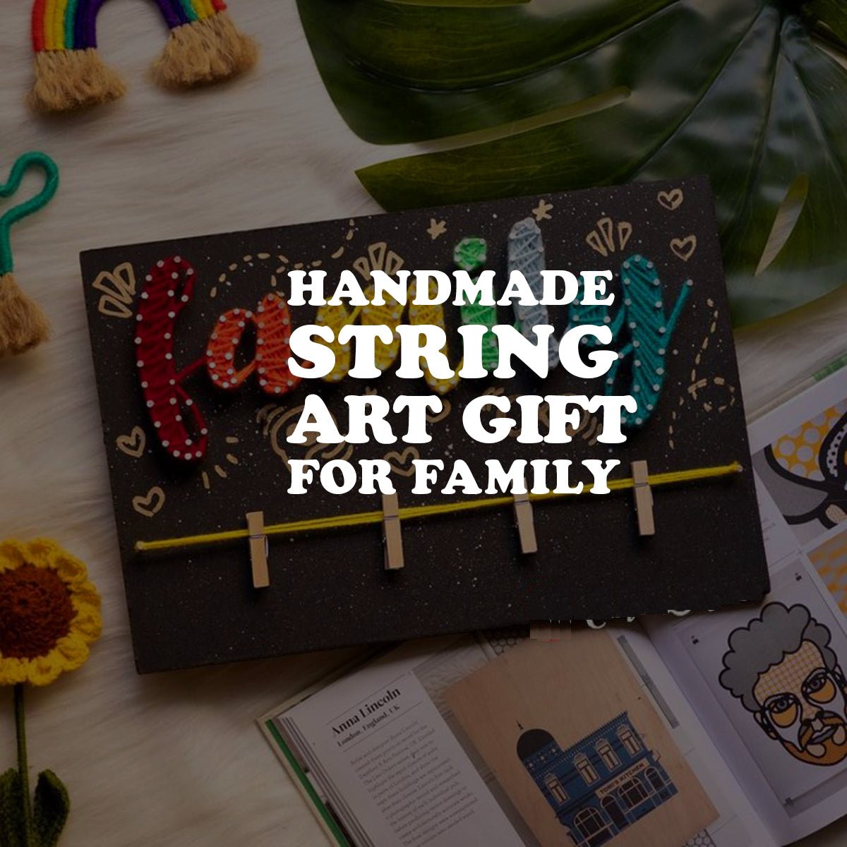 Customized Family Name String Art Wall Hanging | Handmade Wooden Home Decor | Personalized Family Gift | Housewarming, Anniversary & Festive Gift - Natural Organic Himalayan Products