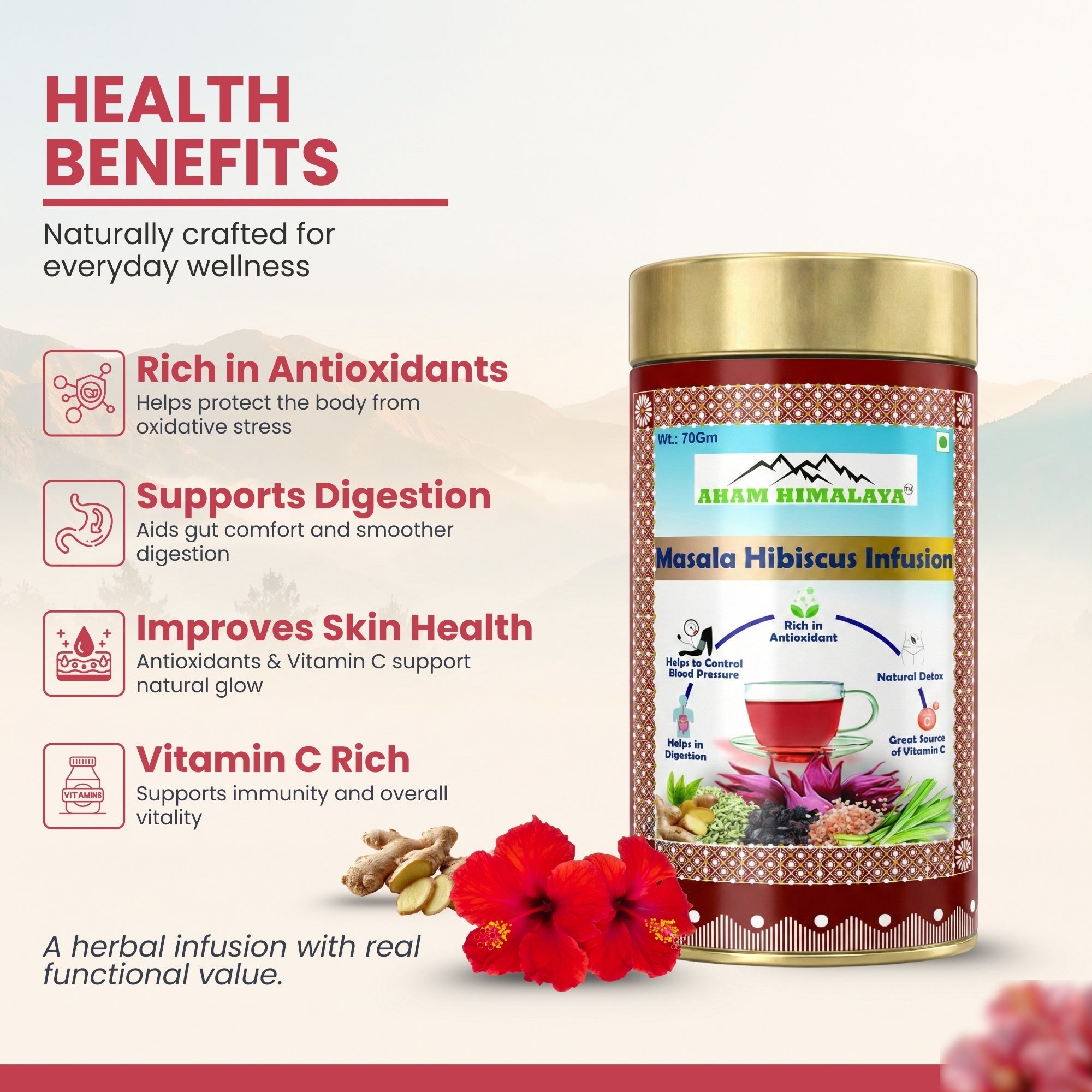 Hibiscus Masala Infusion - Natural Organic Himalayan Products