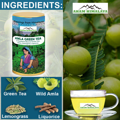 AHAM HIMALAYA Himalayan Green Tea| Amla Green Tea|Rich in Antioxidants| 70Gm