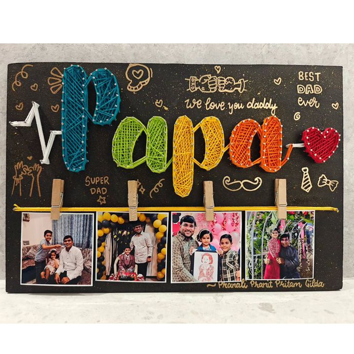 Personalized String Art Gift for Father | Custom Dad Name Wall Decor | Handmade Wooden String Art | Birthday, Father’s Day & Anniversary Gift for Father - Natural Organic Himalayan Products