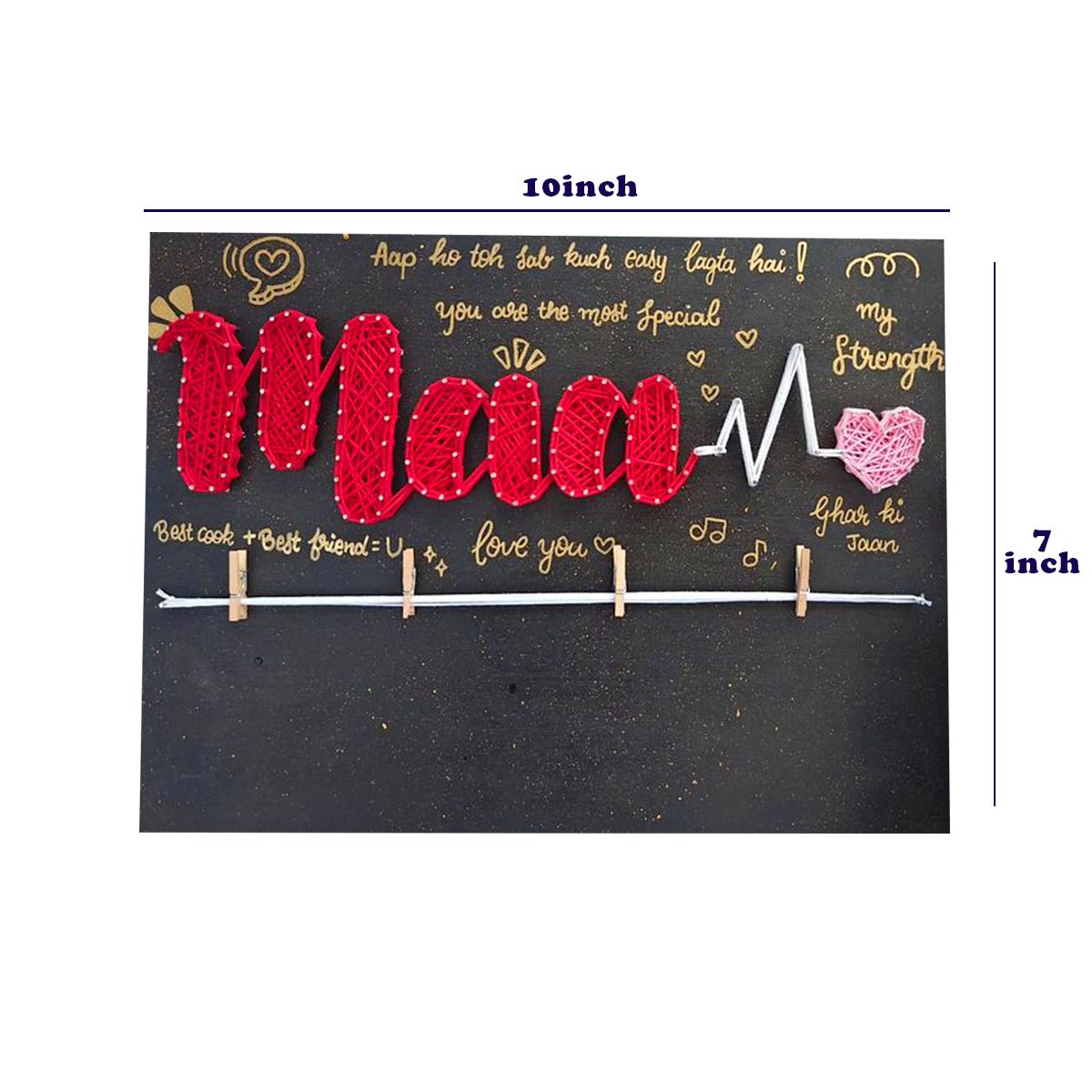 Personalized String Art Gift for Mother | Custom Mom Name Wooden Wall Decor | Handmade Birthday & Mother’s Day Gift | Unique Handmade Art for Maa - Natural Organic Himalayan Products